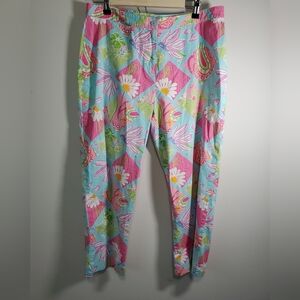 Lilly Pulitzer Vintage Patchwork Style Cotton Cropped Pants Size 14